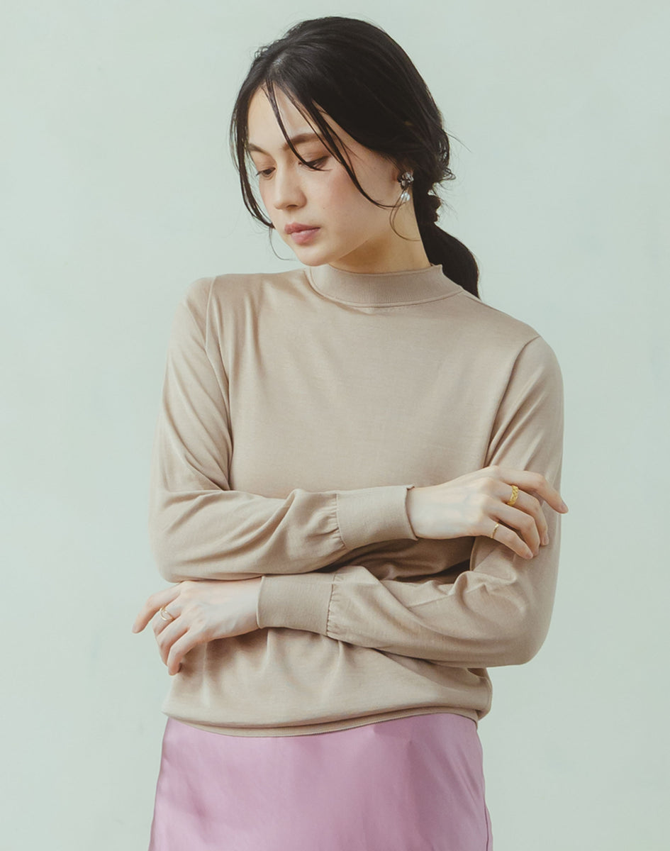 モックネックプルオーバー シルク100% 日本製 KURUMIFACTORY