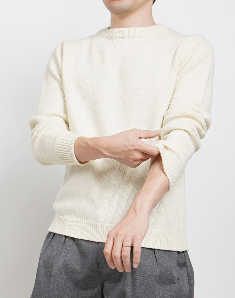 ミドルゲージプレーンセーター satosenistandard 日本製 佐藤繊維