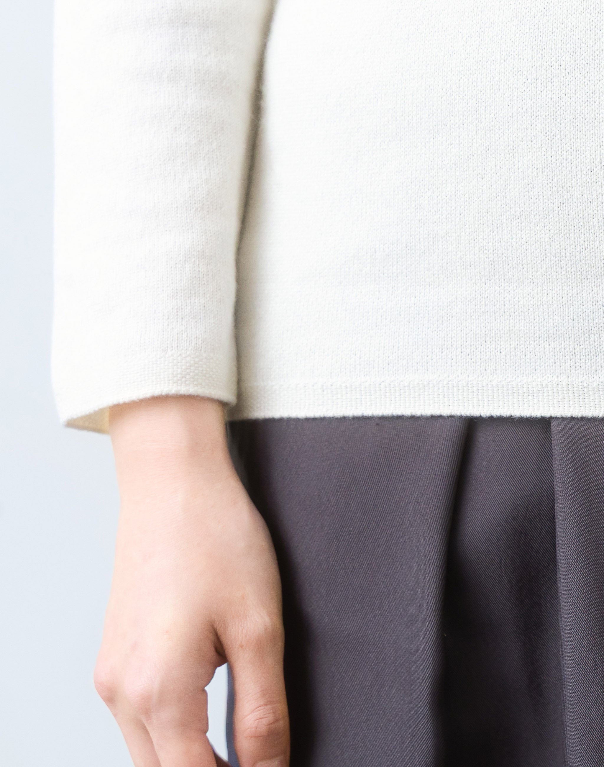 NUONEカシミヤシルクラウンドネックプルオーバー 日本製 洗える 温活