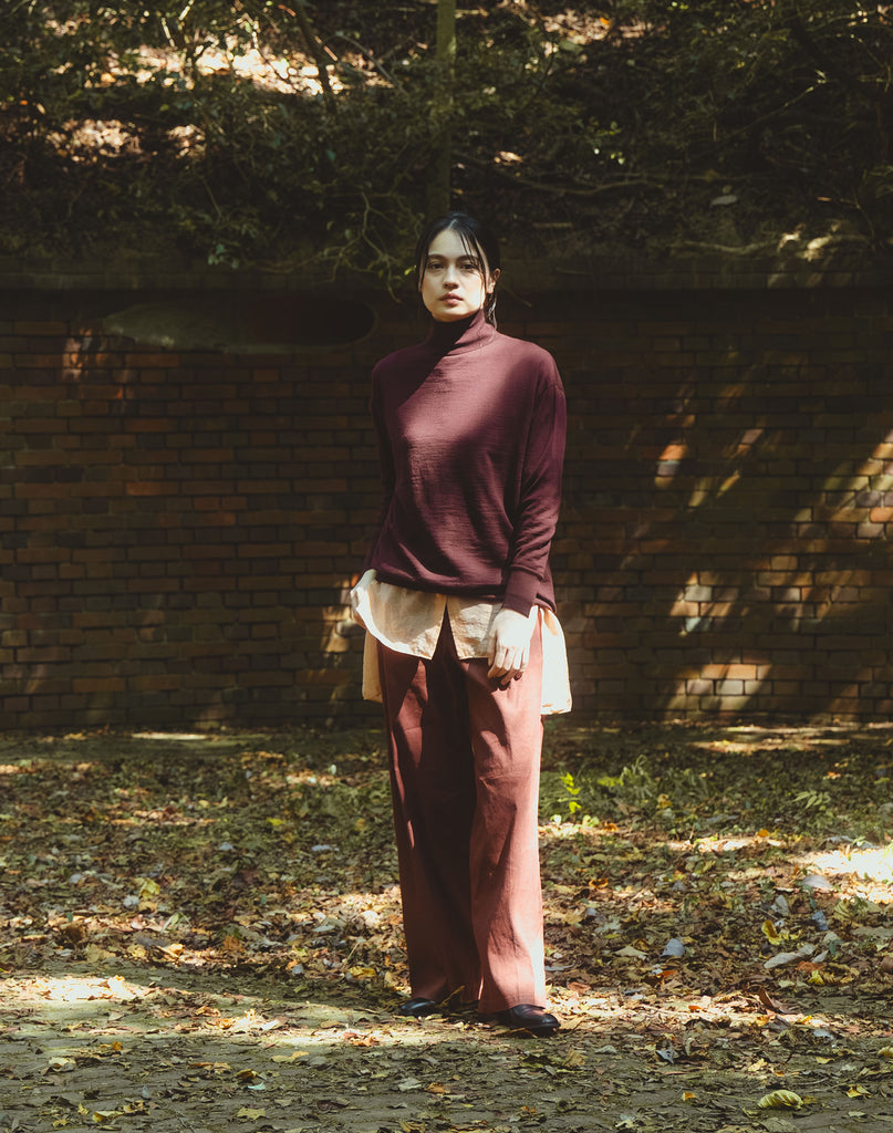 モデル：168cm　サイズ：F　色：ボルドー