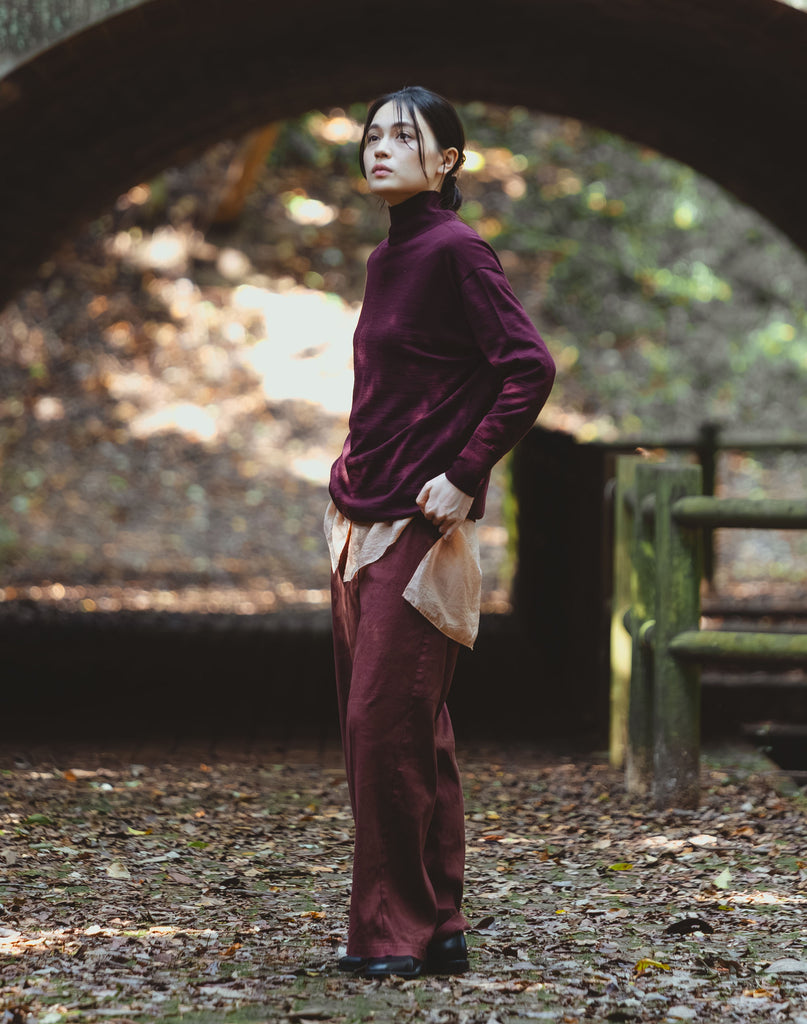 モデル：168cm　サイズ：F　色：ボルドー