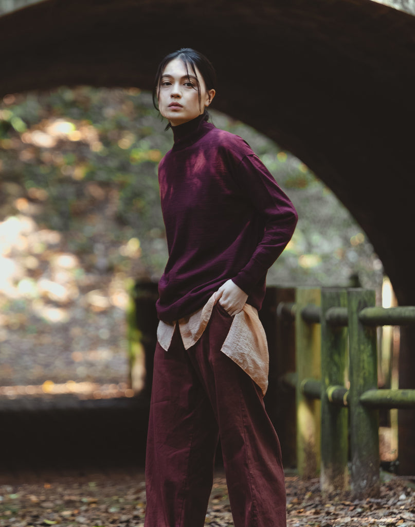 モデル：168cm　サイズ：F　色：ボルドー